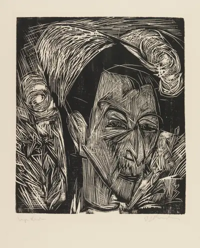 Kopf David Müller av Ernst Ludwig Kirchner
