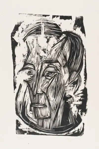 Kopf Dichter Leonhard Frank I av Ernst Ludwig Kirchner