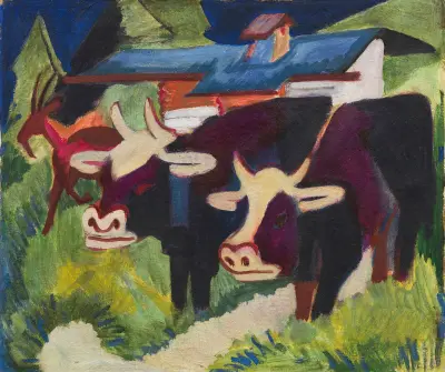 Kühe auf der Alp av Ernst Ludwig Kirchner