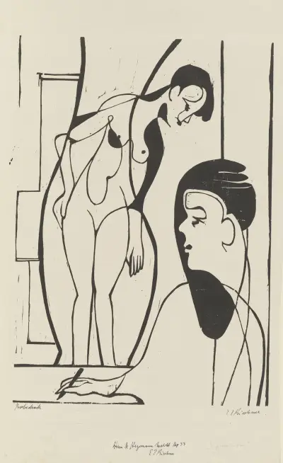 Künstler und Modell av Ernst Ludwig Kirchner