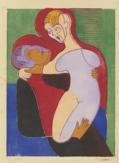 Liebespaar (Elisabeth und Julius Hembus) av Ernst Ludwig Kirchner