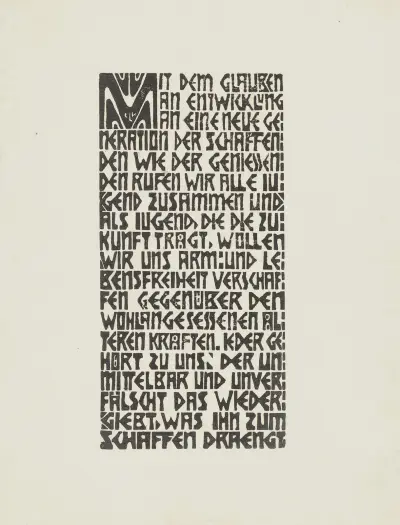 Manifesto of the Brücke artists’ group (text) av Ernst Ludwig Kirchner