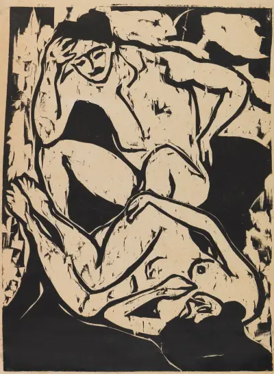 Nacktes Paar auf einem Kanapee av Ernst Ludwig Kirchner