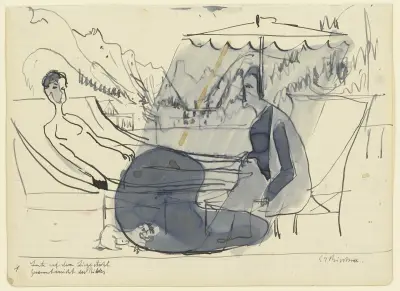 People on the deck chair, 1935 – nr 2 av Ernst Ludwig Kirchner