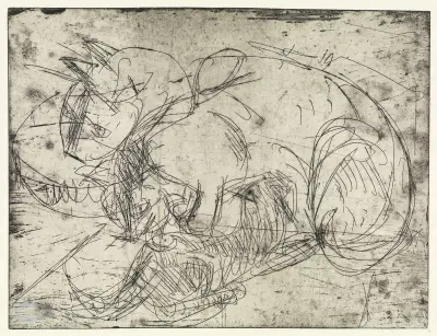 Säugende Katze av Ernst Ludwig Kirchner