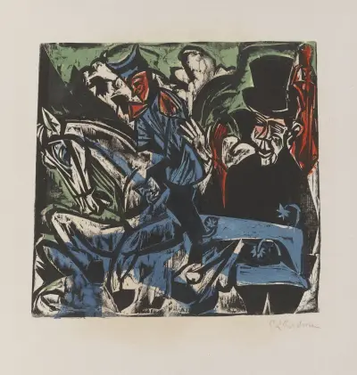 Schlemihl’s Encounter with the Little Grey Man on the Country Road av Ernst Ludwig Kirchner