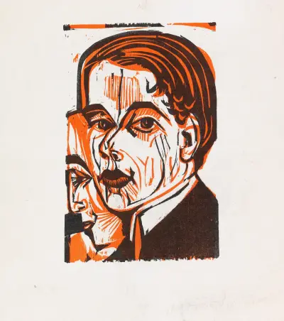 Selbstbildnis mit Frauenprofil av Ernst Ludwig Kirchner