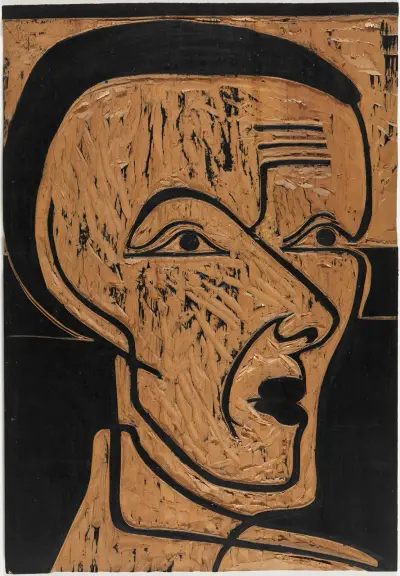 Selbstporträt, Zeichnungsstock av Ernst Ludwig Kirchner