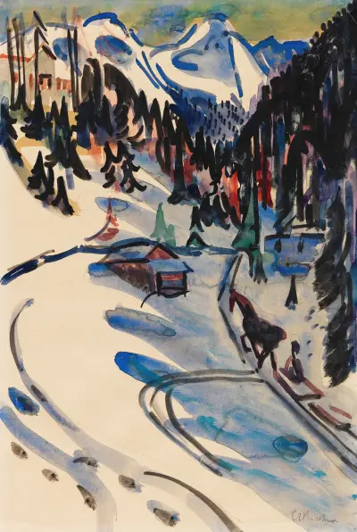 Sertigtal im Winter av Ernst Ludwig Kirchner