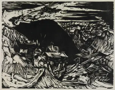 Stafelalp mit Altein und Tinzenhorn av Ernst Ludwig Kirchner