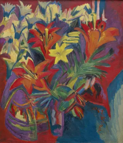 Still Life with Lilies av Ernst Ludwig Kirchner