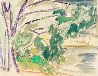 Unter Bäumen am See av Ernst Ludwig Kirchner