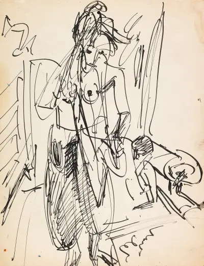 Weiblicher Akt, 1912 av Ernst Ludwig Kirchner