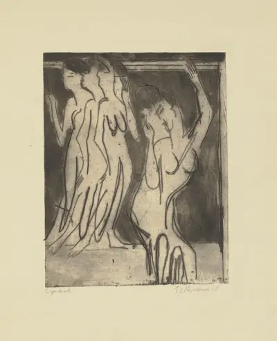 Wigman-Tanzgruppe av Ernst Ludwig Kirchner