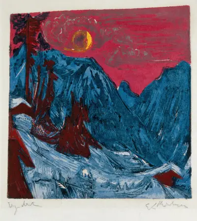 Winter Landscape in Moonlight av Ernst Ludwig Kirchner