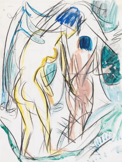 Zwei Akte im Walde av Ernst Ludwig Kirchner
