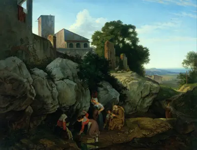 Ariccia (Morning) av Adrian Ludwig Richter