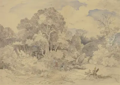 Salesiushöhe bei Teplitz in Böhmen av Adrian Ludwig Richter