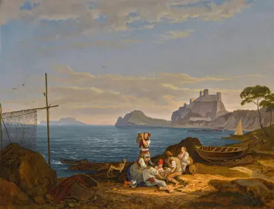 The Bay Of Naples, Capri Beyond av Adrian Ludwig Richter