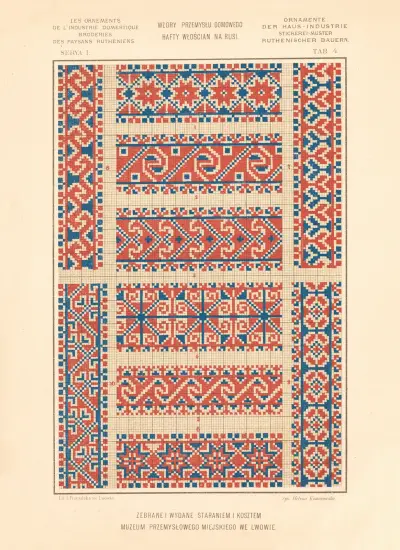 Les ornements de l’industrie domestique – Broderies des paysans Rutheniens vol.2 Pl.04 av Ludwik Wierzbicki