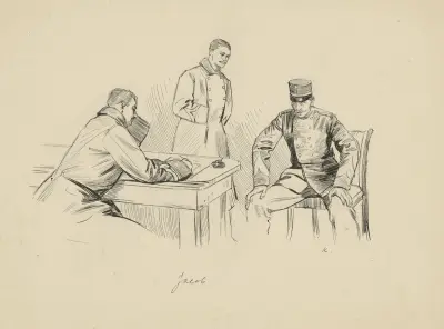 Drie mannen rond een tafel av Hendrik Maarten Krabbé