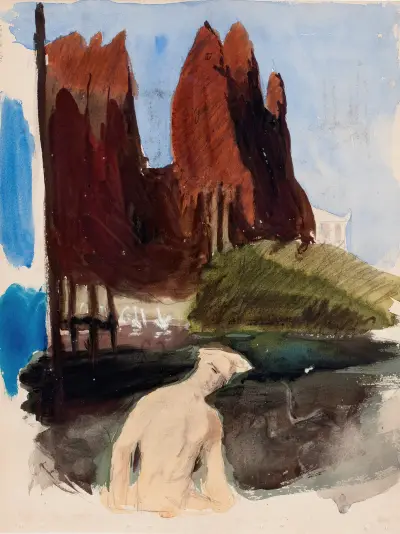 Entwurf zum Gemälde Fantasia 1895 von Magnus Enckell
