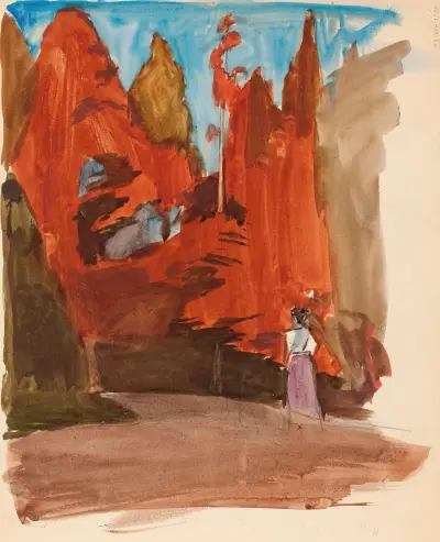 Landschaft mit Frau von Magnus Enckell