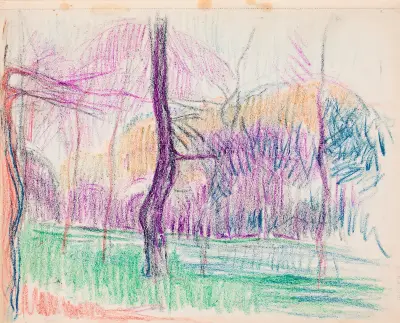 Landschaft, Bäume, 1910 – Nr. 2 von Magnus Enckell