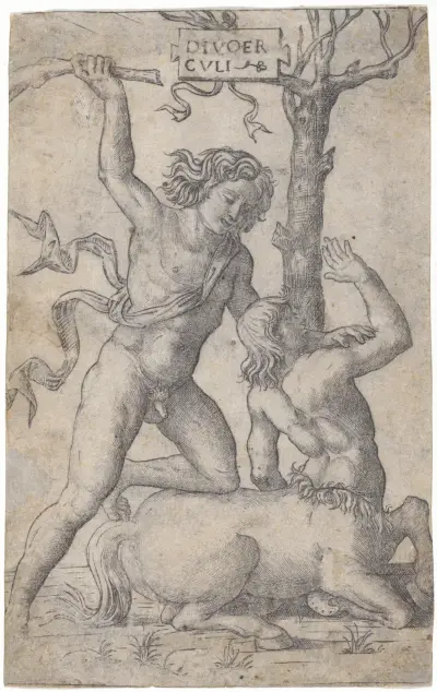 Hercules and Nessus av Marcantonio Raimondi