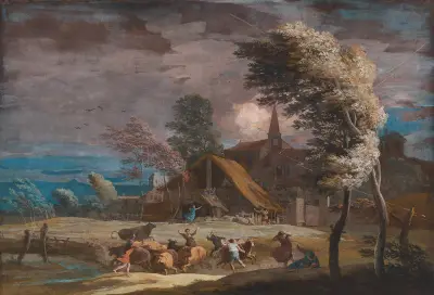 A Stormy Landscape av Marco Ricci
