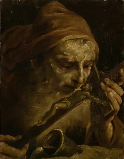 Anthony the Abbot Kissing the Crucifix av Giuseppe Maria Crespi