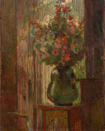 Blumenstrauß am Fenster von Marie Bracquemond