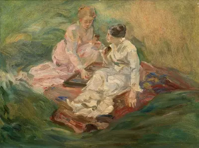 Studie zu „La partie de jacquet“ von Marie Bracquemond