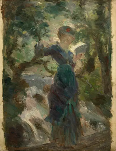 Junge Dame beim Lesen von Marie Bracquemond