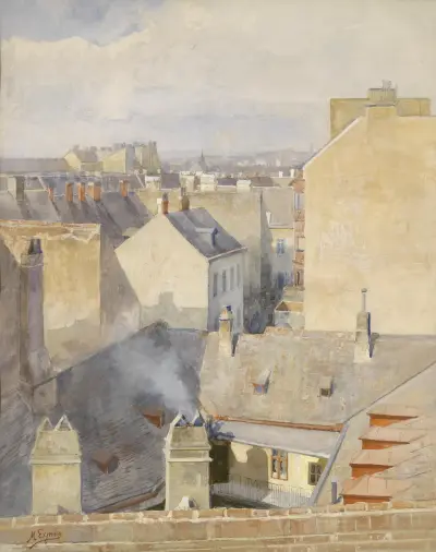 Blick aus dem Atelier Klagbaumgasse Wien (c1890), Marie Egner