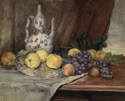 Früchtestillleben mit Kanne (c1879), Marie Egner