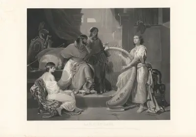 David et Saül (after Frédéric Henri Schopin) av Jean-Pierre-Marie Jazet