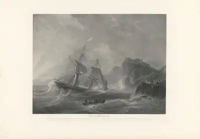 Le Naufrage (after Morel-Fatio) av Jean-Pierre-Marie Jazet