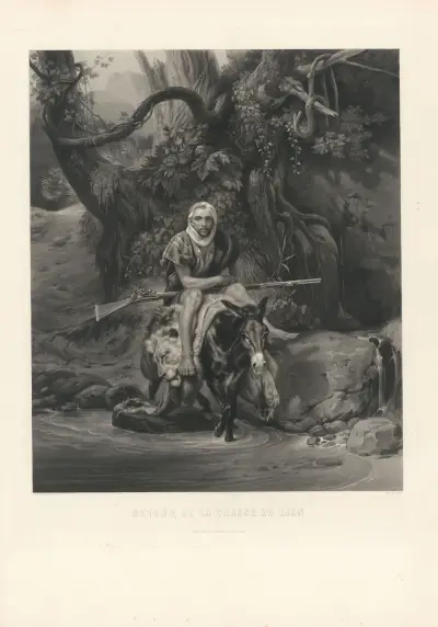 Retour de la chasse au lion (after Horace Vernet) av Jean-Pierre-Marie Jazet