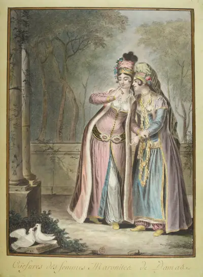 Frisuren maronitischer Frauen in Damaskus von François-Marie Rosset