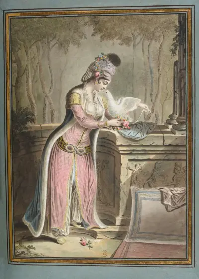 Junge Griechin mit einer Taube von François-Marie Rosset