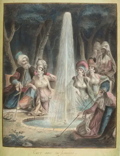 Türke mit seinen Frauen von François-Marie Rosset
