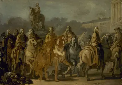 Uroczyste odsłonięcie pomnika Ludwika XV na placu jego imienia przez korporację miasta Paryża, 20 czerwca 1763, Joseph-Marie Vien