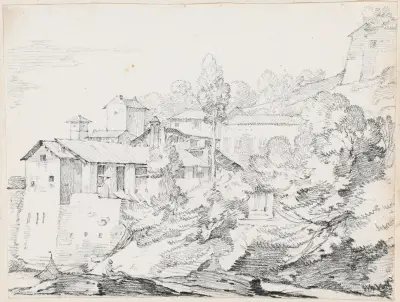 Włoskie budynki na wzgórzu, Joseph-Marie Vien