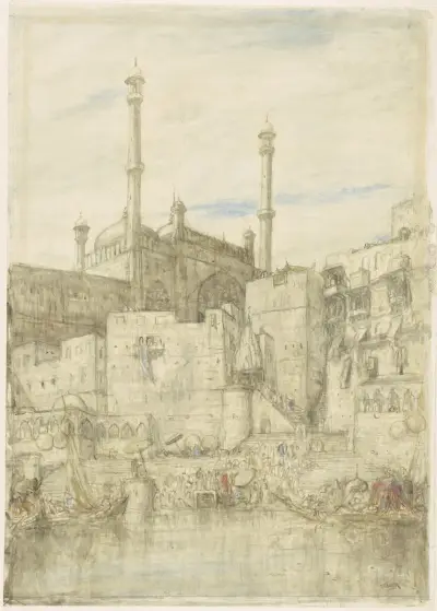 Aan de Ganges bij Benares av Marius Bauer
