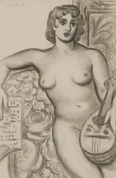 Sitzender Akt von Mark Gertler