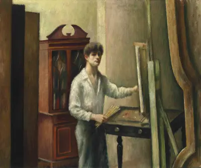 Der Künstler in seinem Atelier von Mark Gertler
