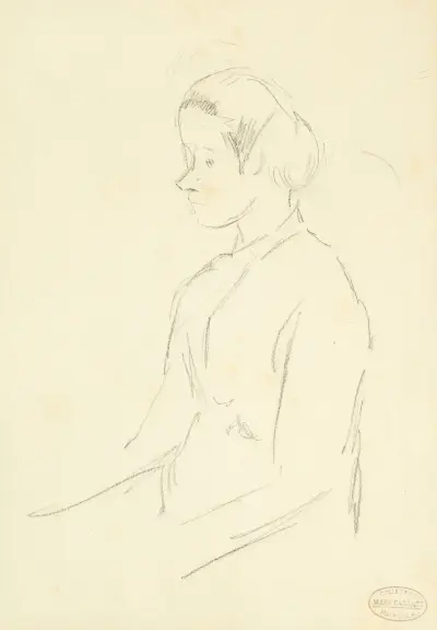 Femme assise de profil av Mary Cassatt