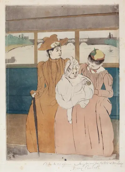 W omnibusie, 1890, Mary Cassatt