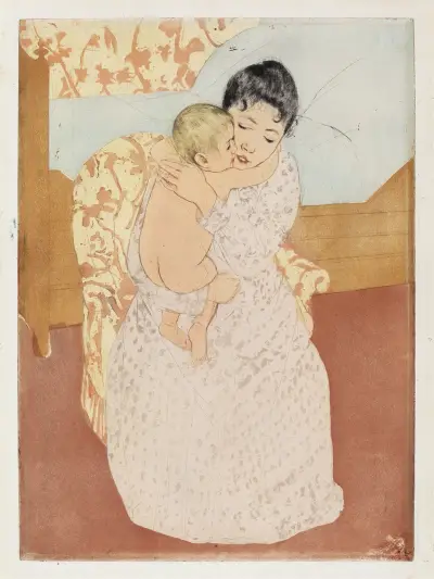 Maternal Caress, 1890 av Mary Cassatt